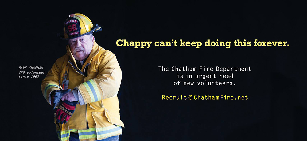 Chatham NY Fire department recruitment campaign featuring Dave Chapman
