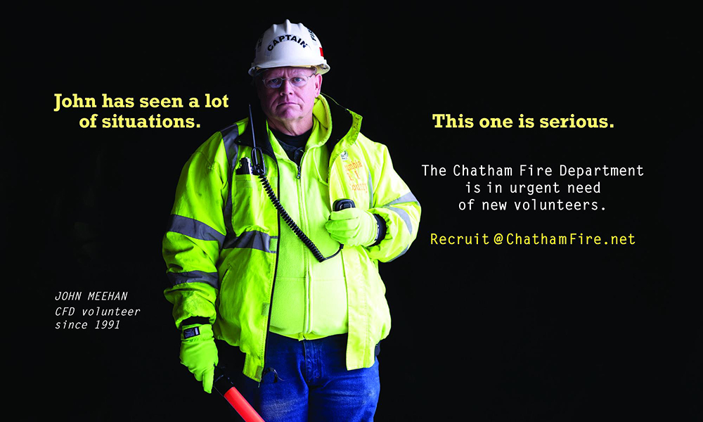 Chatham NY Fire department recruitment campaign featuring John Meehan